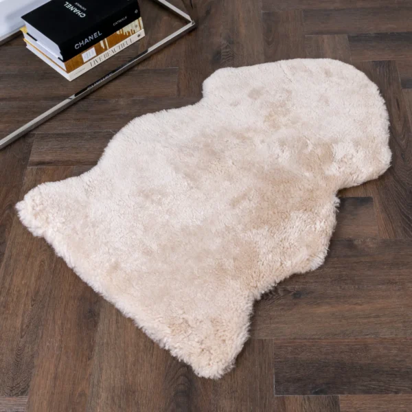 Luxurious Beige Small Sheepskin Rug from Simply Sheepskin add comfort and style to any room.