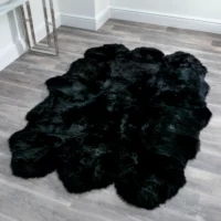 Midnight Black Sheepskin Rug 6 Pelt