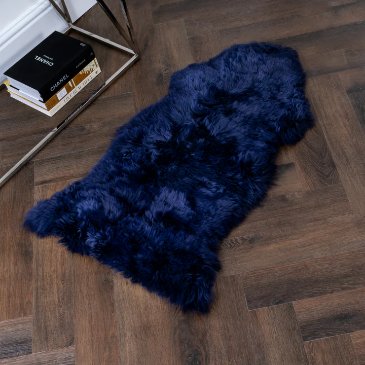 Luxurious Blue Sheepskin Rug from Simply Sheepskin add comfort and style to any room.