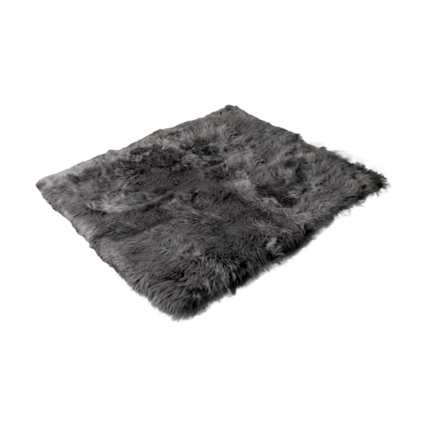 Battleship Grey Large Sheepskin Rug