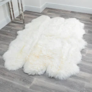 Luxurious White 6 Pelt Sheepskin Rug from Simply Sheepskin add comfort and style to any room