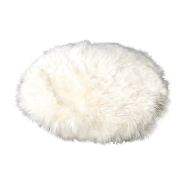 Natural White Round Sheepskin Rug