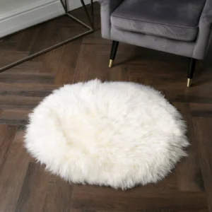 Luxurious White Round Sheepskin Rug from Simply Sheepskin add comfort and style to any room