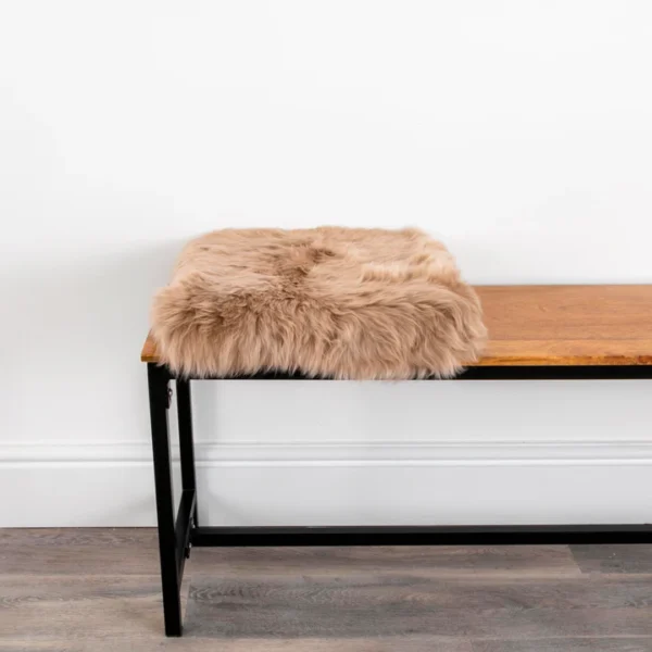 Luxurious Brown Square Sheepskin Seat Pad from Simply Sheepskin add comfort and style to any room.