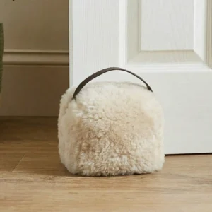 Champagne Beige Sheepskin Door Stop – view 3