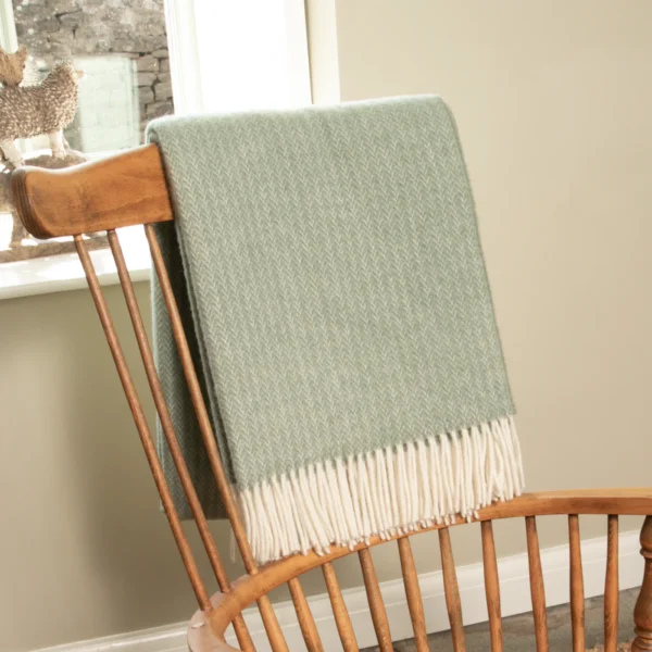 Green Wool Blanket Cable Pattern