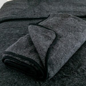 Grey Merino Wool Blanket Large