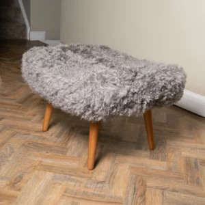 Luxurious Grey Sheepskin Footstool from Simply Sheepskin add comfort and style to any room.