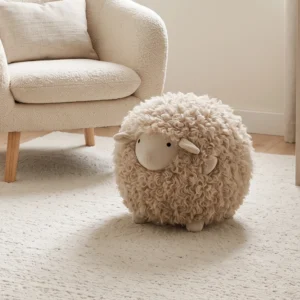Beige Lamby Childrens Sheepskin Stool