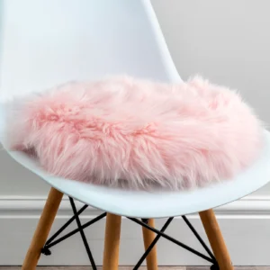 Luxurious Pink Round Sheepskin Seat Pad from Simply Sheepskin add comfort and style to any room