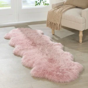 Pastel Pink Double Sheepskin Rug