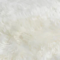 White Sheepskin Wood Stool