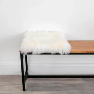 Luxurious White Square Sheepskin Seat Pad from Simply Sheepskin add comfort and style to any room