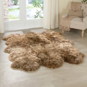 Light Brown 6 Pelt Sheepskin Rug