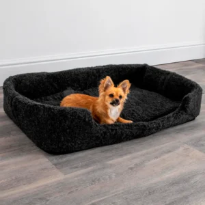 Black Merino Wool Dog Bed (M/L)