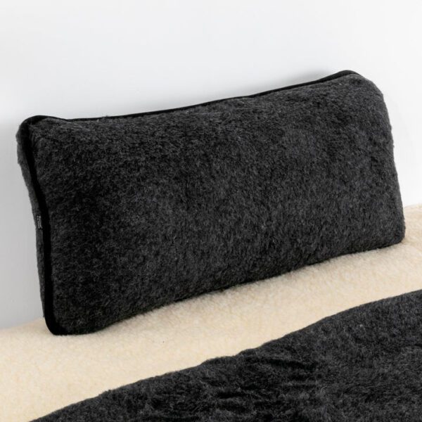 Midnight Black Rectangular Merino Wool Pillow