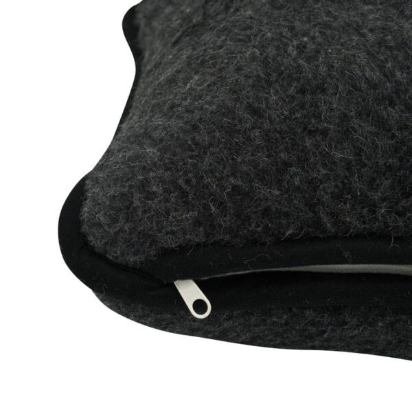 Midnight Black Merino Wool Pillow - Image 2