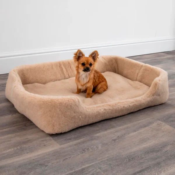 Cappuccino Merino Wool Dog Bed (M/L)