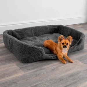 Grey Merino Wool Dog Bed (M/L)