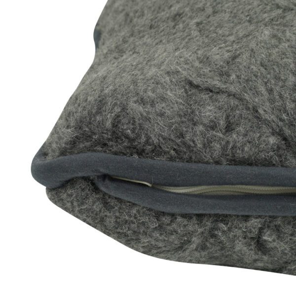 Grey Rectangular Merino Wool Pillow - Image 2