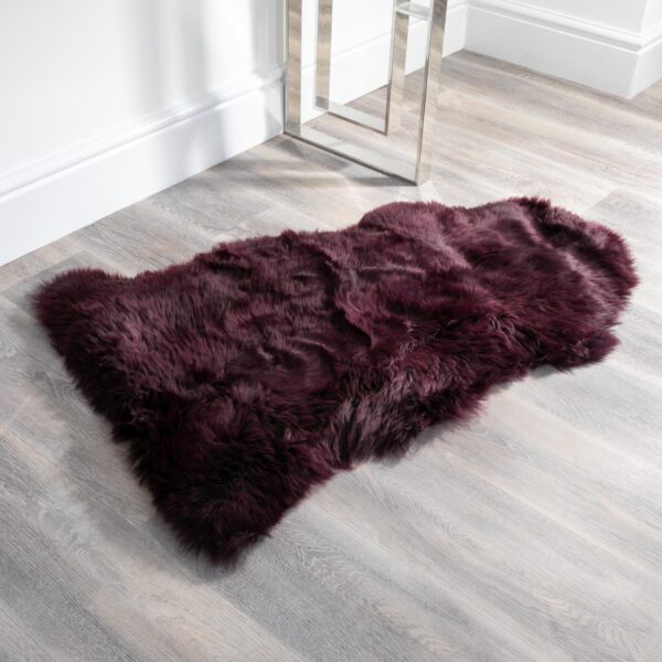 Aubergine Purple Sheepskin Rug - Extra Large