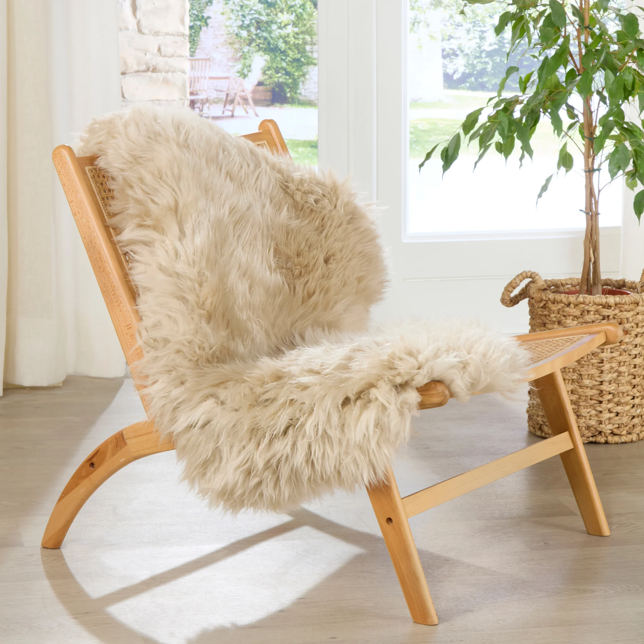 Beige Sheepskin Rug