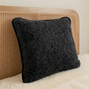 Midnight Black Merino Wool Pillow