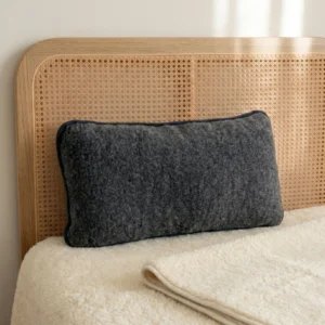 Grey Rectangular Merino Wool Pillow