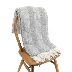 Grey Striped Wool Blanket