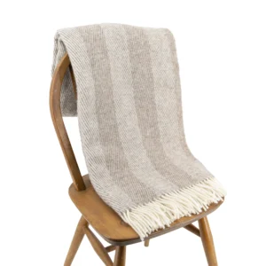 Light Brown Striped Wool Blanket