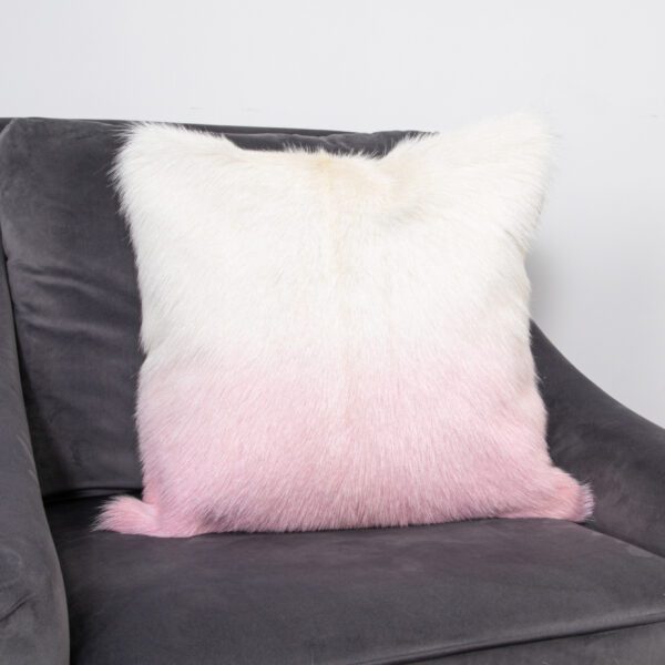 Ivory and Pink Goatskin Cushion