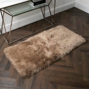 Light Brown Rectangle Sheepskin Rug 70x140cm