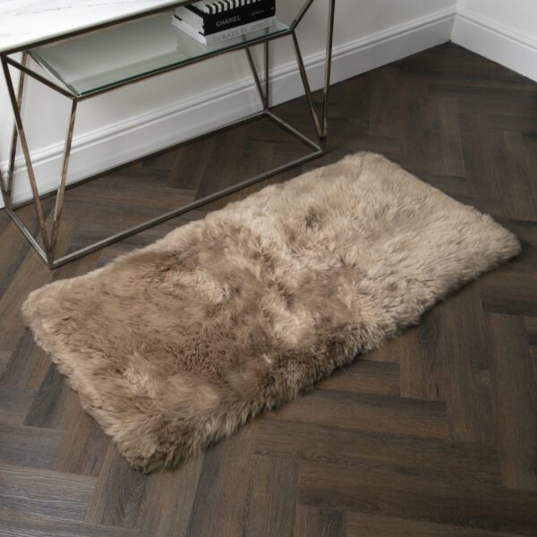 Light Brown Rectangle Sheepskin Rug 70x140cm