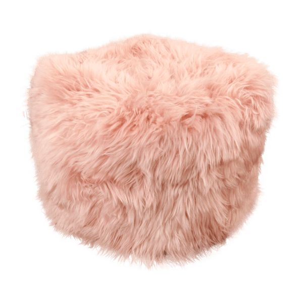 Pink Sheepskin Pouf - Image 2