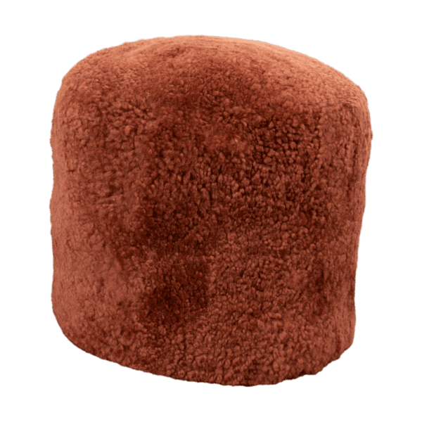 Coral Short Pile Sheepskin Pouf - Image 2