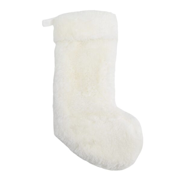 Natural White Sheepskin Christmas Stocking