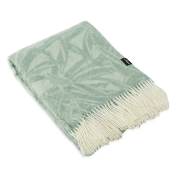 Sage Green Wool Blanket - Dragon Tree Leaf - Image 2