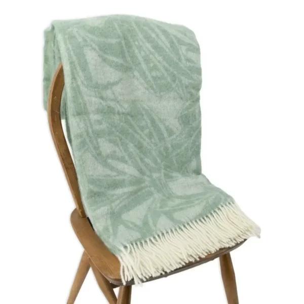 Sage Green Wool Blanket - Dragon Tree Leaf