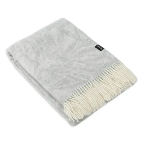 Light Grey Wool Blanket - Dragon Tree Leaf - Image 2