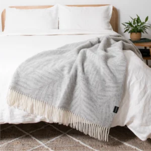 Light Grey Wool Blanket - Palm