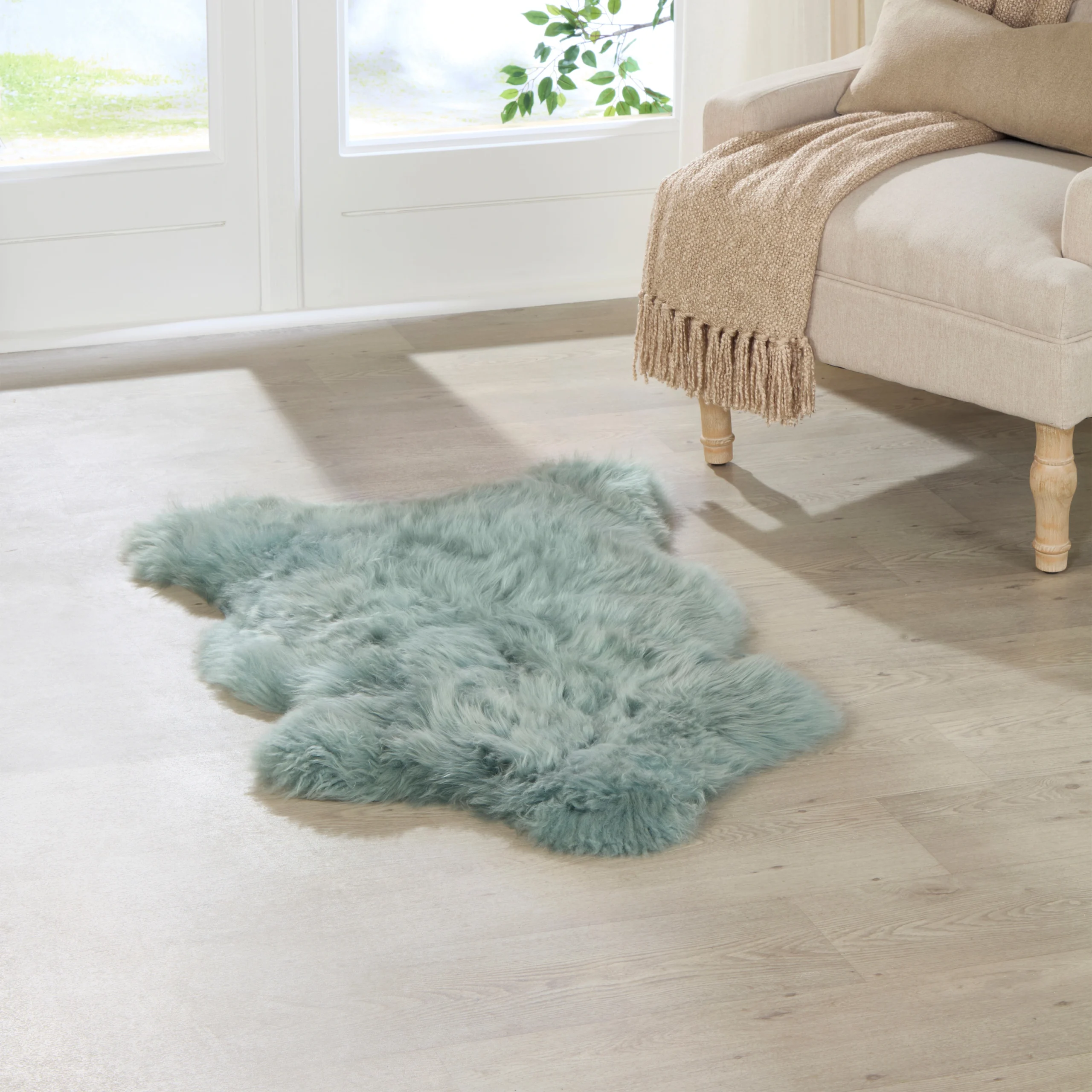 Green Sheepskin Rug