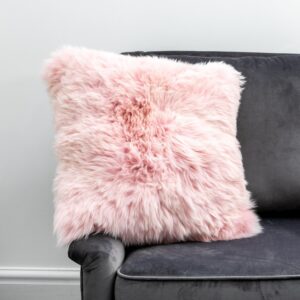 Blush Pink Sheepskin Cushion 45x45cm