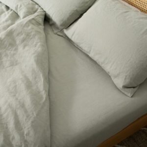 Stone 100% Linen Fitted Sheet