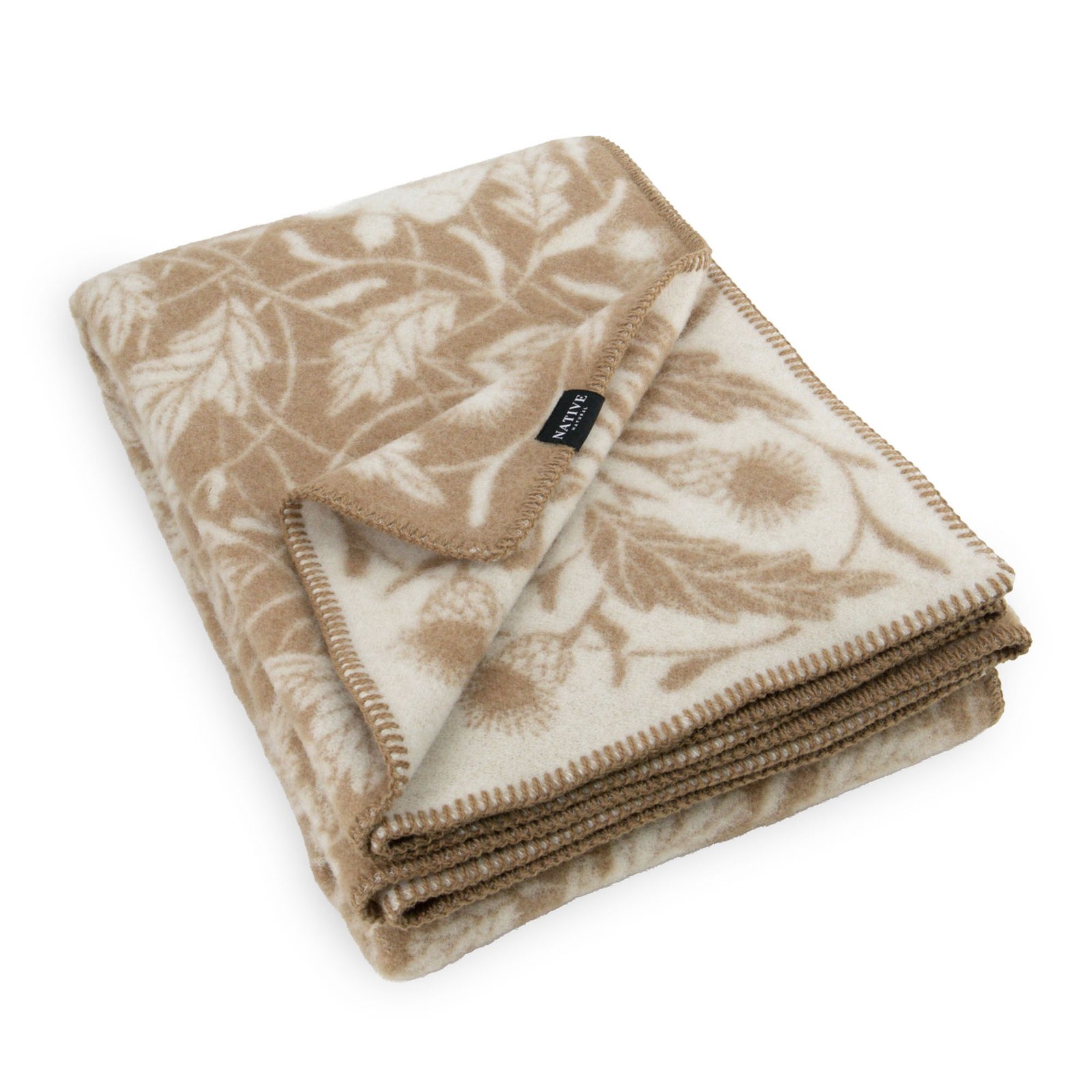 Bird Beige Wool Blanket