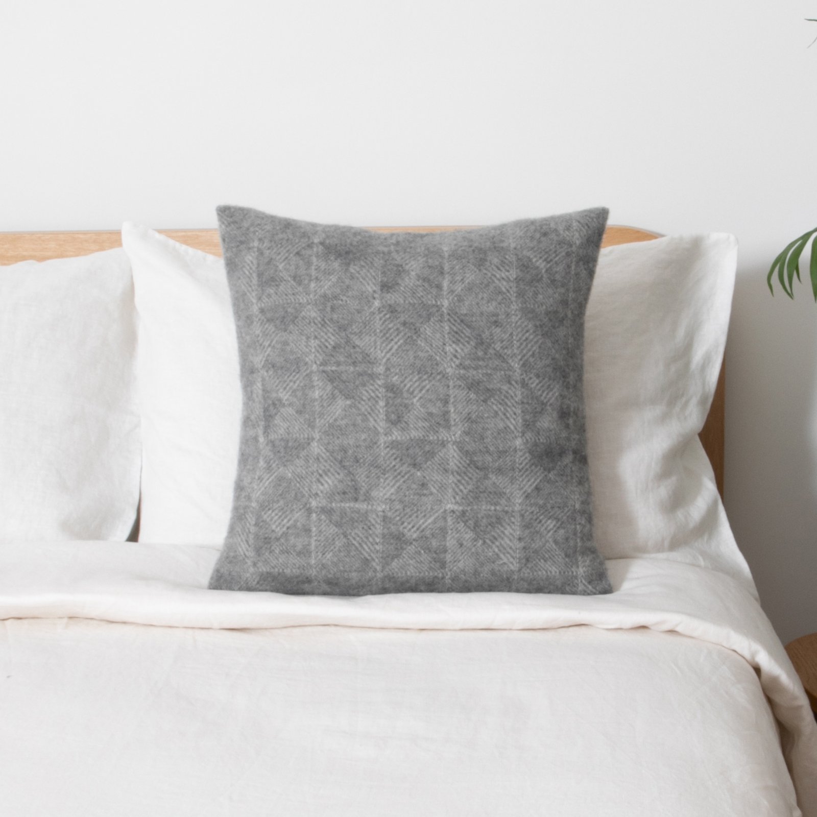 Diamond Grey Wool Cushion 45x45cm - Image 2
