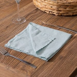 Aqua Set of 4 100% Linen Napkins