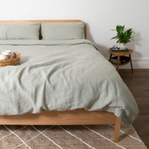 Stone 100% Linen Duvet Cover