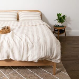 Natural Stripes 100% Linen Duvet Cover