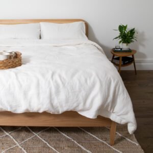 White 100% Linen Duvet Cover