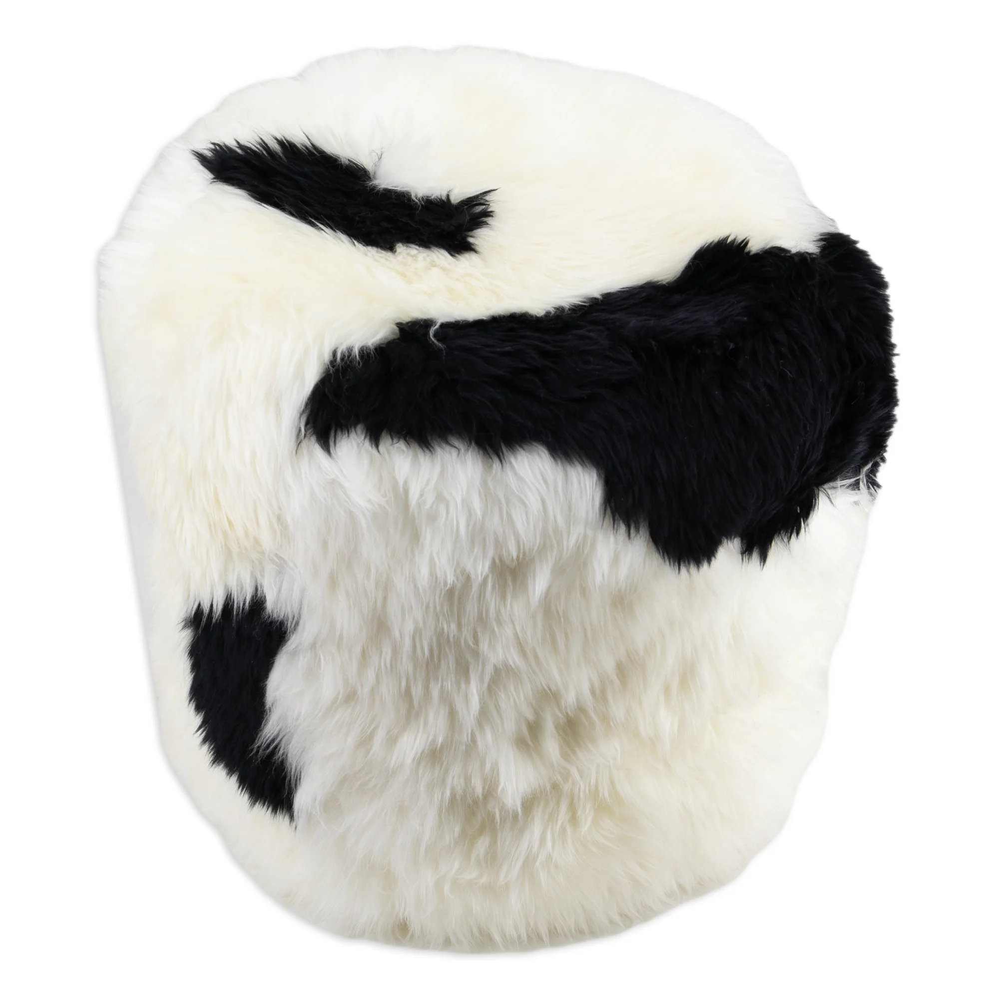 Black & White Filled Sheepskin Pouffe - Image 3